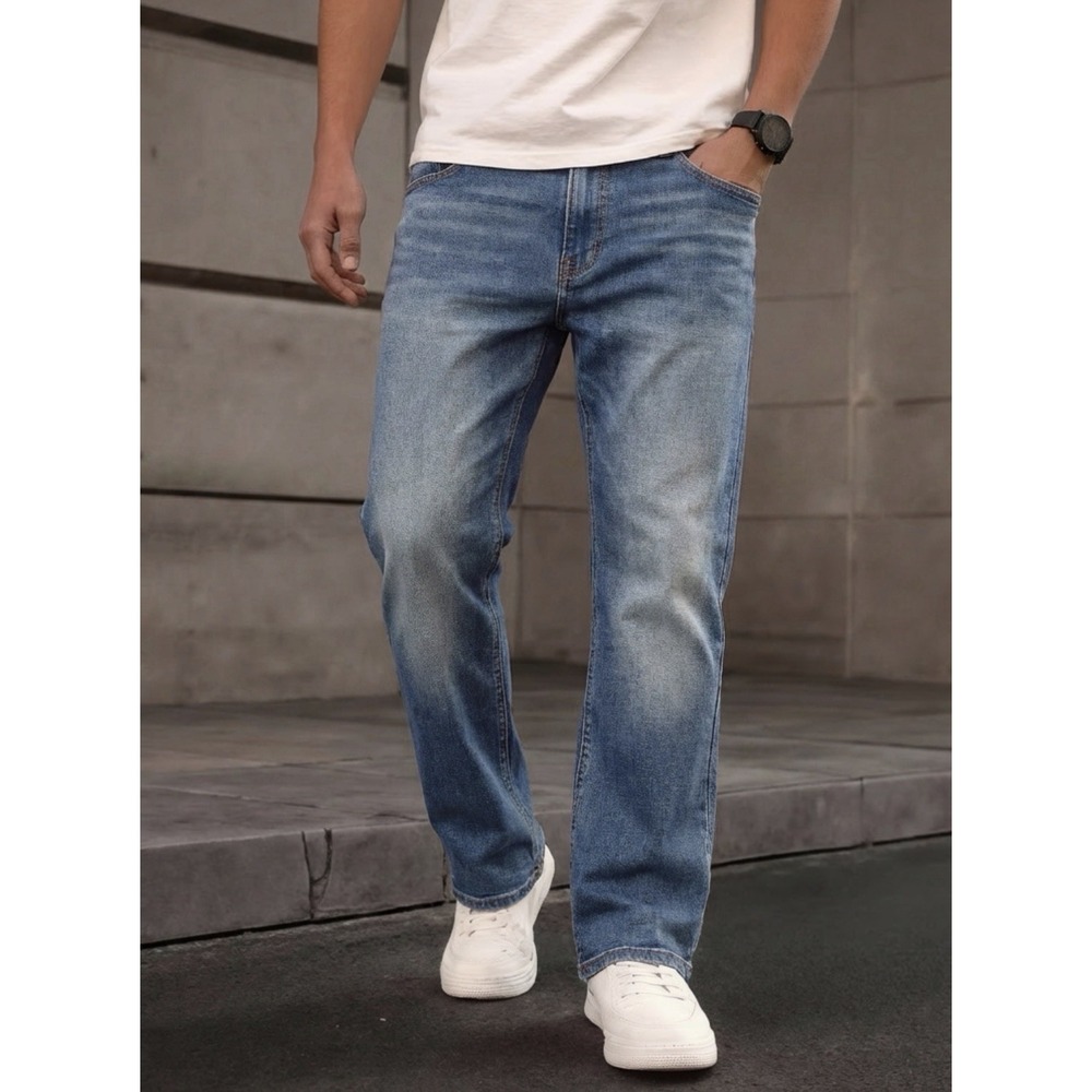 American Eagle Original Bootcut Jeans Mens 30x30 (31x29) Blue Airflex Whiskered